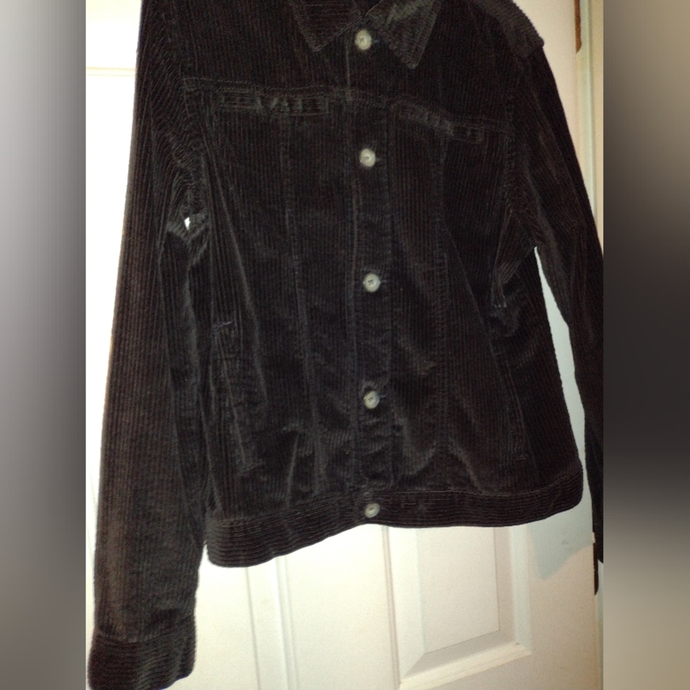 Vintage Black Corduroy Jacket, Medium